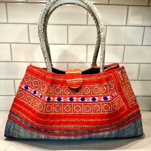 Woven Cotton Hemp Handbag